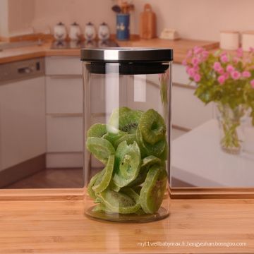 Nouveau pot de bouteille de cornichons en verre soufflé avec couvercle en métal à vendre